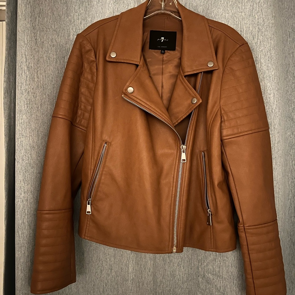 Tan faux leather jacket!